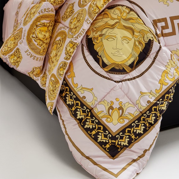 Versace Gold and Pink King Comforter - Picture 3 of 7